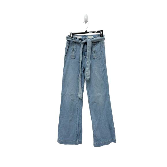 Anthropologie Pilcro and the Letterpress Flare Jeans Belted Women’s Size 27 - Picture 2 of 10